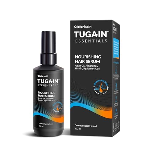 Nourishing Hair Serum 100ml | Argan Oil, Almond Oil, Keratin & Hyaluronic acid | For Shine & smooth hair | Reduces frizz & hair breakage | Non Sticky Hair Serum | For all hair types