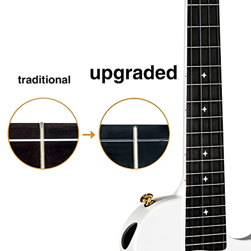 Enya Tenor Ukulele 26 Inch Carbon Fiber Acousticplus Cutaway Travel Ukelele For Adult With Beginner Bundle Kit Including Online Video Lessons, Case, Strap, Capo And Strings（Nova Ue Pro White） #TOP2