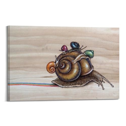 Toile escargots CMHONLY déco chambre enfant ou bureau zen