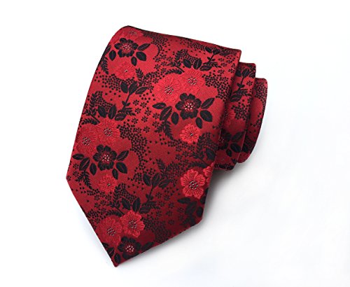 Mens Silk Red Black Ties Set Winter Cool Gentleman Party Jacquard Cravat Necktie #TOP3