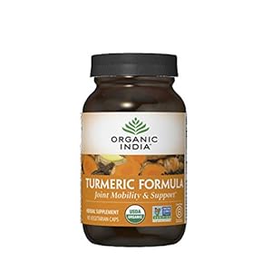 Organic India Turmeric Curcumin Herbal Supplement – Joint Mobility & Support, Immune System Support, Healthy Inflammatory Response, Whole Root Supplement, Organic Trikatu, USDA Certified Organic, Non-GMO – 90 Capsules