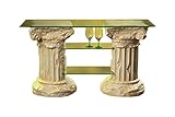TV Regal Fernsehregal Fernsehtisch Säulenregal Barockregal Glas 125cmx50cm mit Ablage