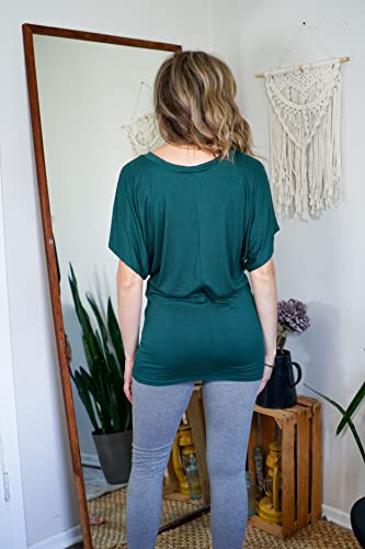 Free To Live 3 Pack Dolman Short Sleeve Business Casual Tops For Women Travel Clothes Dressy Shirts Summer Fall Tunic Outfits(Large, Teal, Wine, White) #TOP4