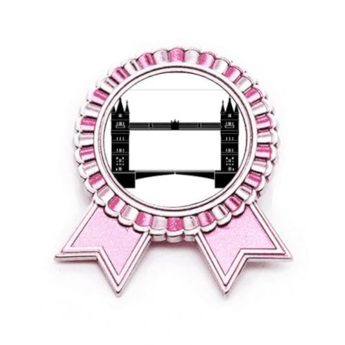 Broche avec inscription Tower Bridge rose pour personnaliser vos tenues
