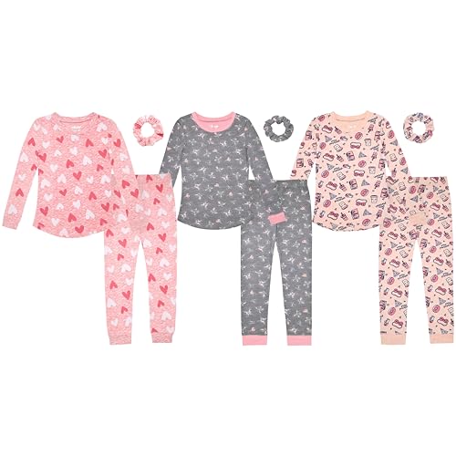 Girls’ Pajama Sets Multipack Snug Fit Soft Long Sleeve Pajama Tops & Sleepwear Pants2
