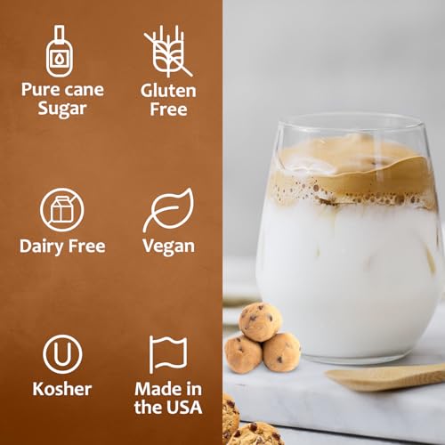 Syruvia Coffee Syrup, Chocolate Chip Cookie Dough Flavored Syrup for Drinks, Lattes, and Desserts – 25.4 fl oz