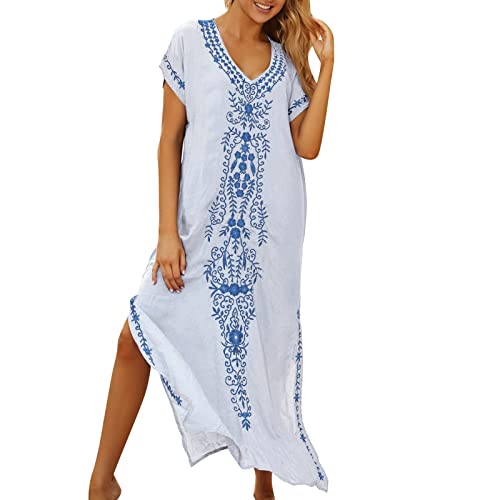 Blusa larga de gasa para mujer, de viscosa, kimono, Blanco, talla única