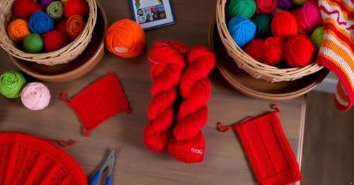 Image of M.G ENTERPRISE Brilon Red (400 gm) Wool Hank Hand Knitting Wool /Art Craft Soft Fingering Crochet Hook Yarn, Needle Knitting Yarn Thread dye NA