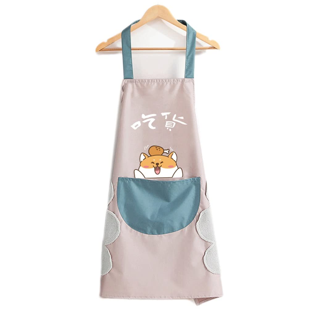 Tablier imperméable à l'huile SSDD gris pour cuisiner proprement et s'essuyer les mains