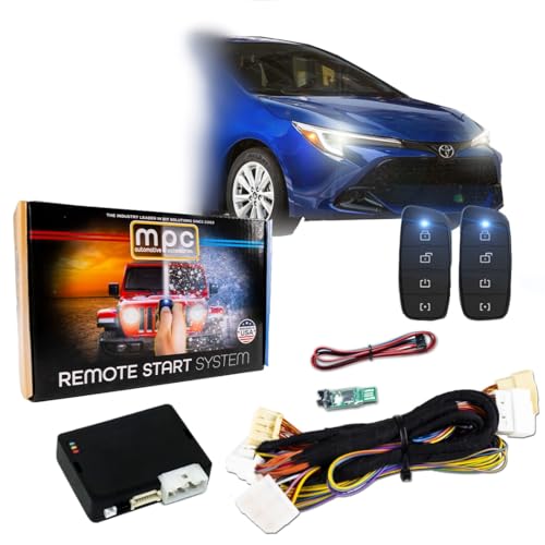 MPC Remote Starter Compatible with Toyota Corolla 2023-2025 Hybrid Push to Start |H-Key| Plugin T-Harness - (2) Extended Range 4-Button 2-Way Remotes - Up to 3,000 ft - USA Tech Support