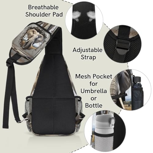 Bolso bandolera unisex con diseño de elefante animal miniatura 4