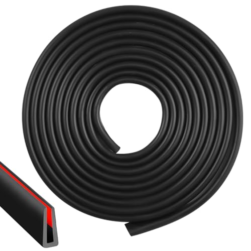 3 Metros Perfil Goma Autoadhesivo 1.6mm Goma en Forma de U Anti-Choque y Antifugas Impermeable y Antirruido Protector de Bordes para Puertas de Coche, Chapas Metálicas, Ventanas y Esquinas (Negro)