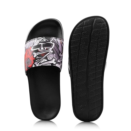 Image of ARVAN Mens Multicolour Graphic EVA Sliders | Lightweight Slip-On Slippers with Cushioned Sole | Casual Open-Toe Slides