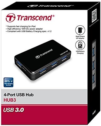 Transcend USB 3.0 4-Port Hub TS-HUB3K, Black - 5