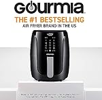 Gourmia Air Affichage numérique de l'étuve de Fryer 5 Quart Large AirFryer Cuisinière 12 1-Touch Préréglages de cuisson, XL Air Panier de friteuses 1500w Alimentation Multifonctions Accents en acier noir et inoxydable FRY FORCE GAF536