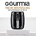 Gourmia Air Fryer Oven Digital Display 5 Quart Large AirFryer Cooker 12 1-Touch Cooking Presets, XL Air Fryer Basket 1500w Power Multifunction Black and Stainless Steel Accents FRY FORCE GAF536