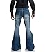 Men's Vintage Bell Bottom Jeans 60s 70s Outfits for Men,Mens Bell Bottoms Disco Pants Flared Jeans Bule