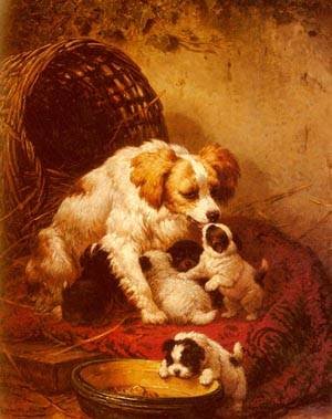 Peinture à l'huile Henriette Ronner Knip, reproduction haut de gamme 12x16