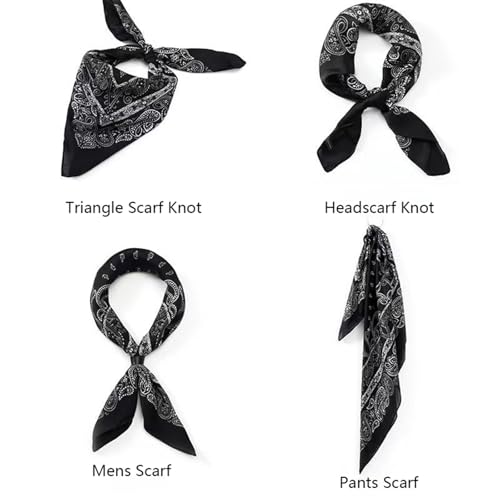 Image of 27.5 * 27.5 inches Oversize Bandana Scarf with Star Concho, Handmade Leather Square Scarf Buckle Ring, Gifts for Men