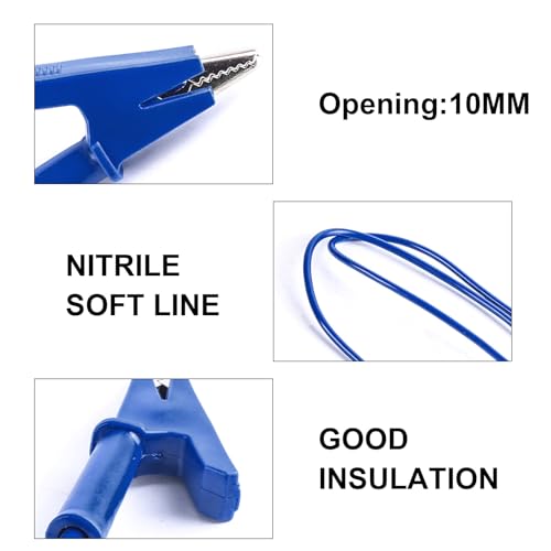 Image of Multimeter Banana Plug to Crocodile Alligator Clip Test Probe, 2PCS 4mm Stackable Colorful Silicone Banana Plug Wire Cable to Crocodile Clip Wire