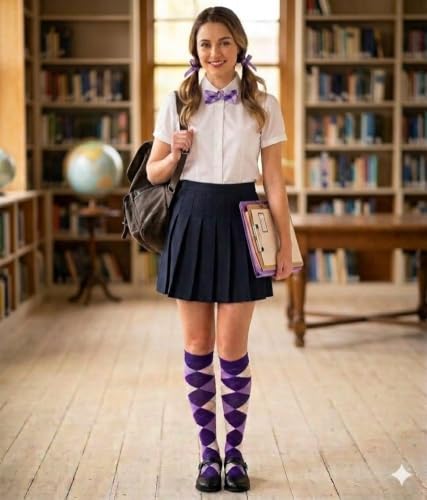 Image of Triple M Plus Elite Quality Soft Cotton Knee High Argyle /Houndstooth /plain Socks (regular size)