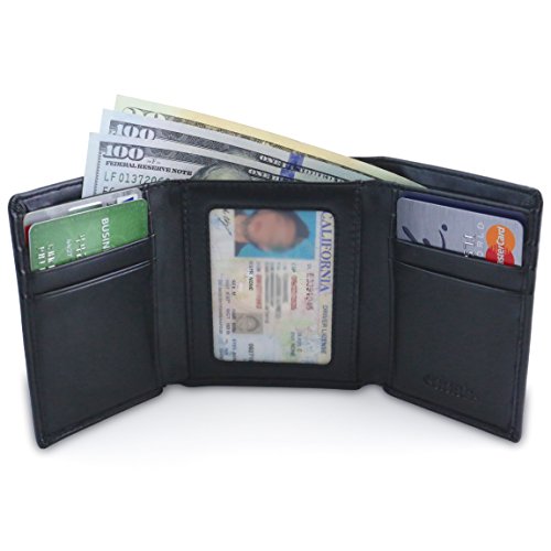 DASH Co. Slim TriFold RFID Men's Wallet- w/ ID Window, Extra Capacity, 9 Slots & Cash