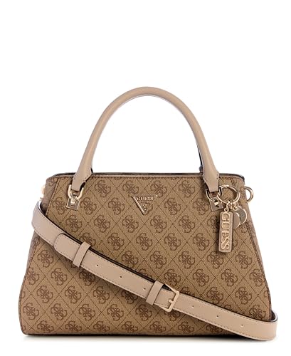 GUESS Damen Noelle Ii Luxury Satchel, Umhängetasche, Latte-Logo