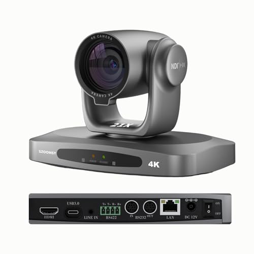 PTZ Camera 4K 21X Optical Zoom, HDMI, 3G-SDI, USB, POE IP Streaming, AI Auto Tracking PTZ Conference Room Camera for Church Services, Worship, Education, YouTube Facebook 21X 4K NO NDI(HDMI/
