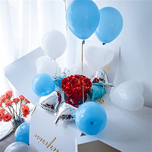 サプライズボックス Surprise balloon Box アルミ風船 ハート 飾り付けセット プロポーズ 告白 バルーンボックス Happy Valentine's Day おしゃれ ギフトボックス 誕生日 パーティー (ボックスセット(風船セット+ホワイトボックス), 50*50*50cm)