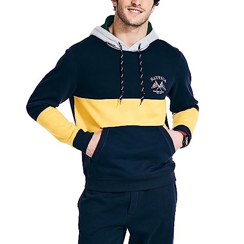 Nautica Men's Sustainably Crafted Colorblock Logo Hoodie