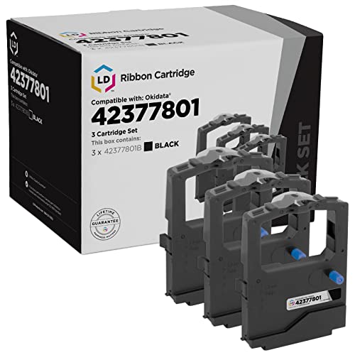 Ld Compatible Printer Ribbon Cartridge Replacement For Okidata 42377801 (Black, 3-Pack) #TOP9