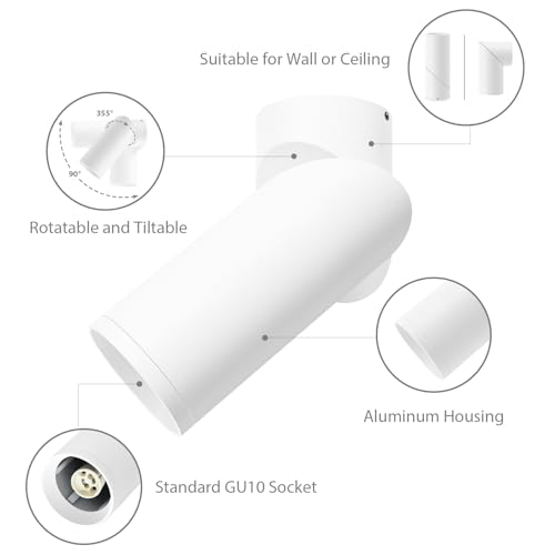 Spot de Plafond Orientable KYOTECH en Aluminium Blanc GU10 - 4