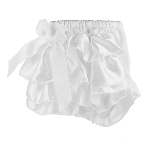 gazechimp A Criança Do Bebê Plissado Calças Frisadas Fralda Capa Bloomers Pettiskirt 0-6M - Branco