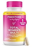 Pink Stork Total Women's Multivitamin - Supports Hair, Skin, Nails, Bone Health & Immune System - Includes B6, B12, Biotin, Iron & Zinc - Premium Women's Vitamins - 30 Capsules