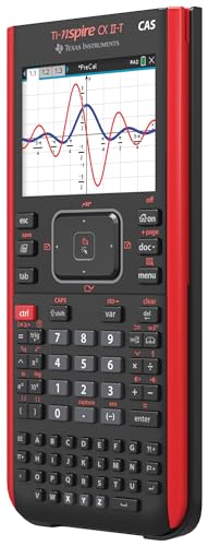 Texas Instruments TI-Nspire CX II-T CAS Graphikrechner (800 Funktionen, farbige Darstellung, 3D Anzeige) Schwarz Rot
