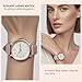SZJhongfeng Women's Waterproof Gold Analog Watch - Leather Strap,3 Hand,Small Watch with White Dial, Fashion Quartz Wristwatch for Women. (Gold, Pink)