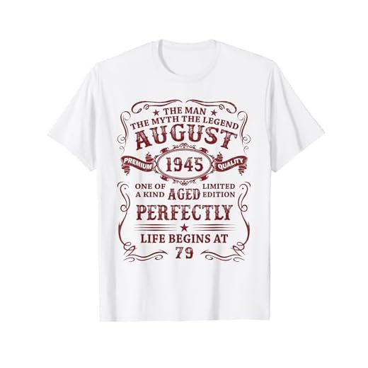 Nacido En 1945 79 Años Cumpleaños Hombre Agosto 1945 Camiseta