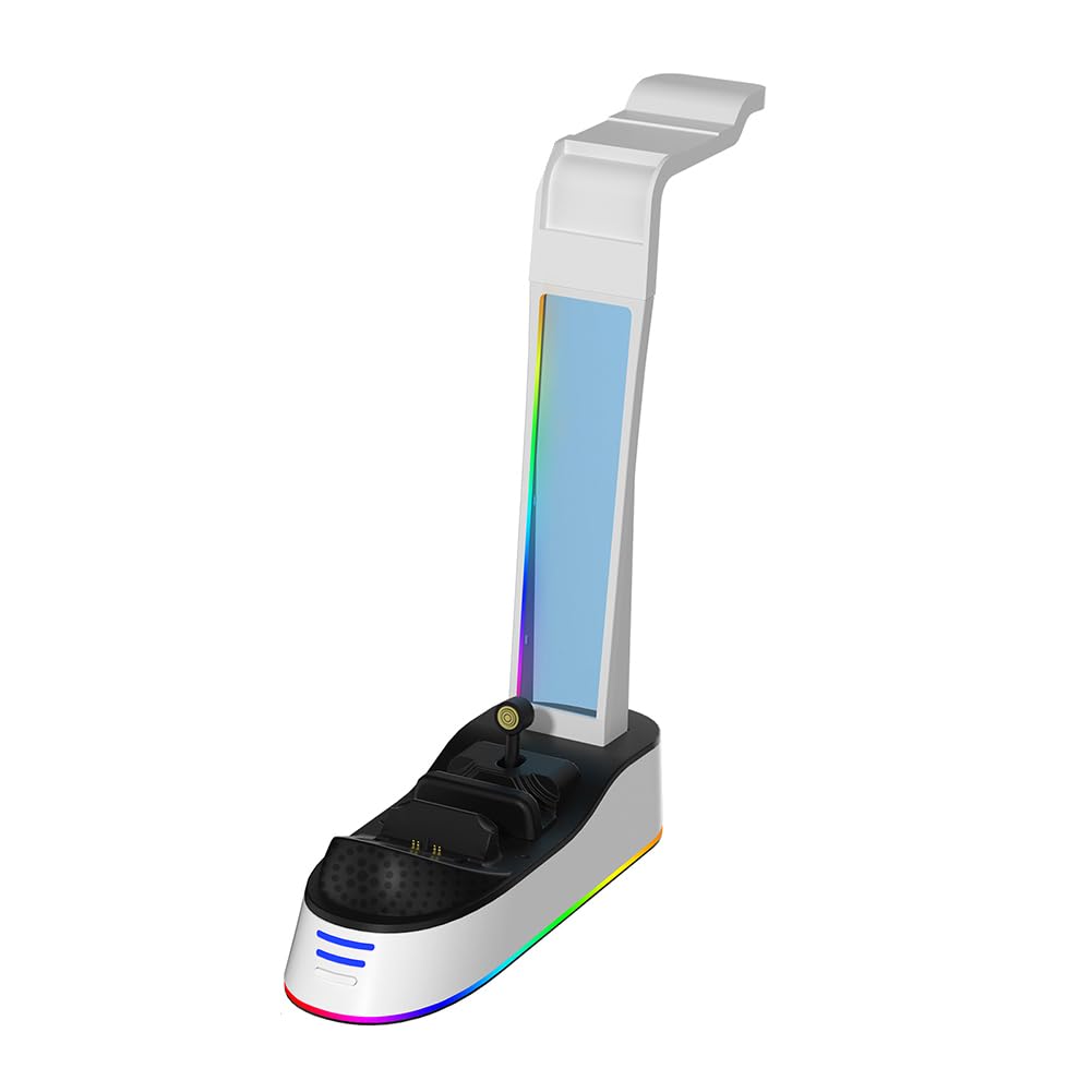 Estación de Carga portátil con Soporte para Auriculares para Controlador PS5 Soporte de Carga Indicador de Carga de luz RGB para Consola de Juegos Portal