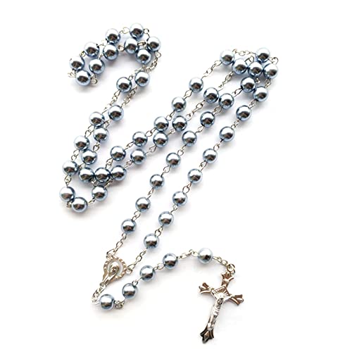 Collar de oración del Rosario de la bendición de María Colgante de Cruz de María joyería Religiosa Amuleto religioso Cruzado Collar de Cruz de Rosario de Cadena Larga Cover