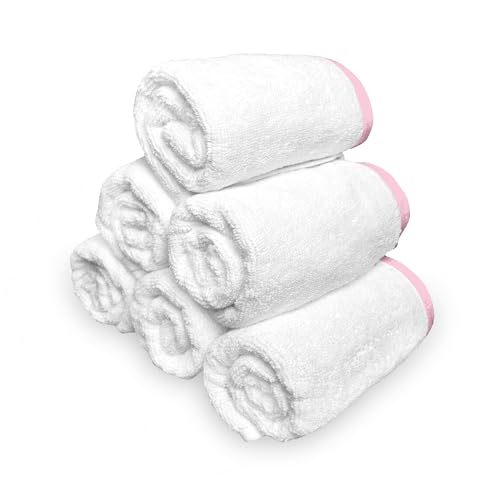 Image of Divine Casa Premium Cotton Hand Towel Set of 6 500 GSM (60x40 cm) | White Hand Towels | Ultra Soft Absorbent Bathroom Towels