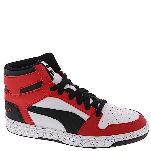 Image of PUMA Rebound Layup Scratch Mens Basketball 7 DM US WhiteBlackRed