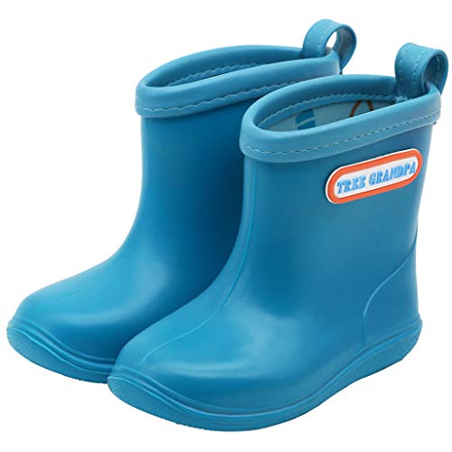 Toddler Rain Boots Baby Rain Boots Short rain Boots for Toddler Easy-on Lightweight and Waterproof, Blue, 9 Toddler