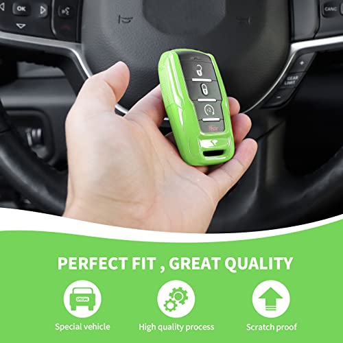 Image of RAZPOY for RAM Key Fob Cover, ABS Key Case Cover Holder Protector Compatible with for 2018-2023 Dodge RAM 1500 2500 3500, Light Green