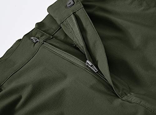 Basudam Men's Hiking Pants Quick Dry Summer Lightweight Stretch Water Resistant Outdoor Work Army Green 36 #TOP6