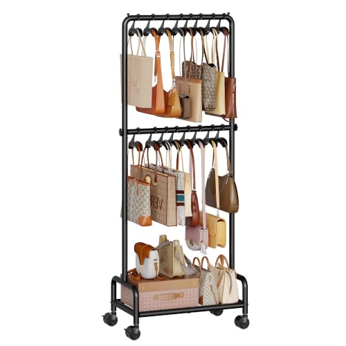 3-Tier Purse Organizer for Closet with...