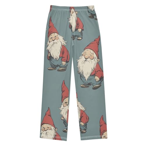 Gnome Boys Long Pants Soft Trousers Elastic Waist Kids Lounge Bottoms with Pockets S-XL