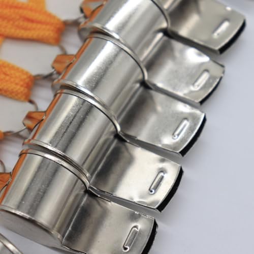 Silbatos deportivos de metal con cuerda, paquete de 12 unidades miniatura 5