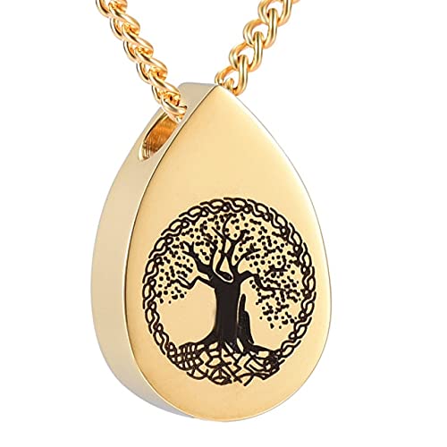 Cadeau funéraire urne pendentif larme gravée pour l'hommage familial