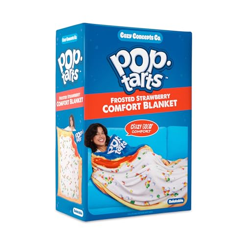 Pop-Tarts™ Cozy Concepts Co. Throw Blanket by Relatable, Looks Like a Giant Strawberry Pop-Tart® to Wrap Yourself Up, Perfect Gag Gift or Teen Girl Room Decor, 50x60” Cozy Soft Blanket
