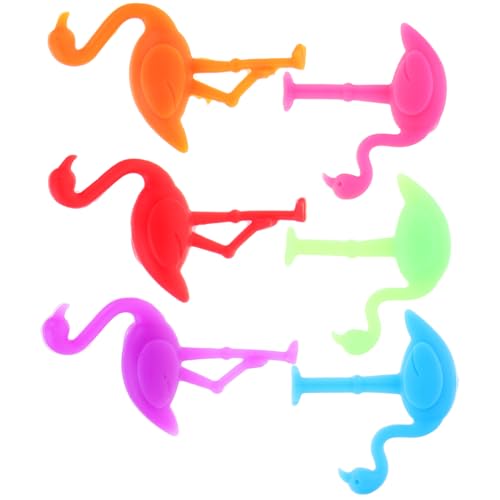 VANZACK 6Pcs Flamingo Wine Glass Charms Reusable Silicone Drink Markers for Parties Unique Cup Identifiers Drink Labels for Home Bar and Gatherings